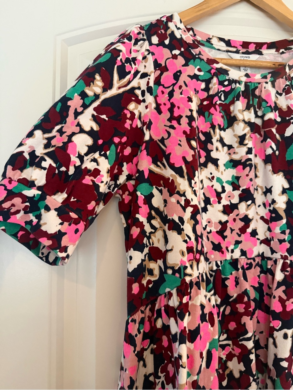Crown&Ivy Floral Cotton Short-Sleeve Dress